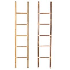 Bambusový dekoračný rebrík tmavý