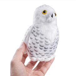 Plyšový vták so zvukom Sova snežná
