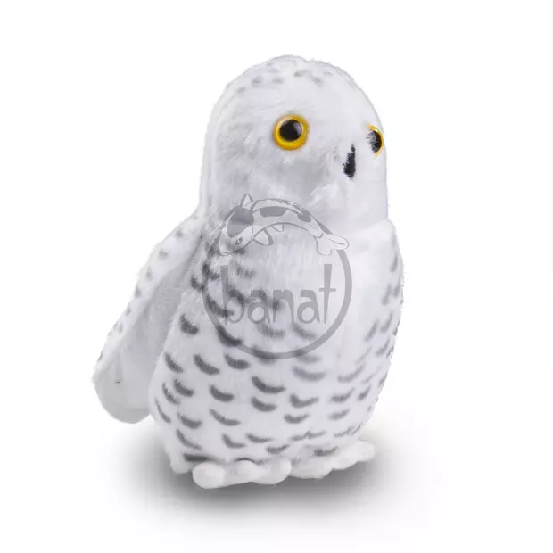 Plyšový vták so zvukom Sova snežná