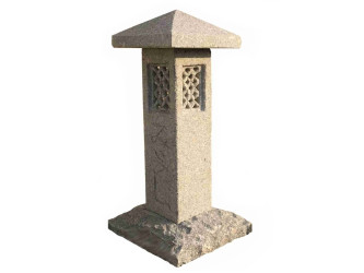 Japonská lampa Miyoshi hrubá podstava 75 cm - sivý granit