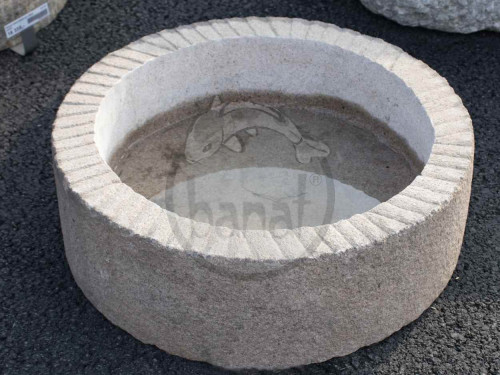 Kamenná nádržka na vodu 60 cm - sivá žula