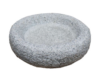 Žulová fontánka pre vtáky 30x8cm - sivý granit