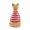 Keramická mačka s červenými pruhmi