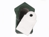 Búdka pre vtáky zelenobiela - vletový otvor 32 mm