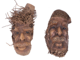 Maska z koreňa bambusu 30-35 cm