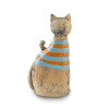 Keramická mačka s oranžovými pruhmi
